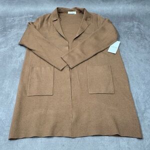 Cloth By Design Oversized LongSleeve longline Brown Open Cardigan coat Size L
